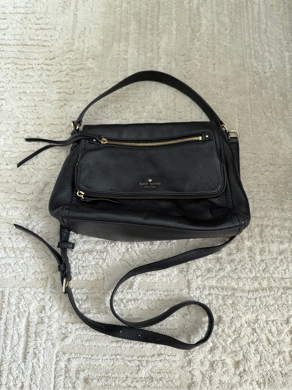 Kate Spade Cobble Hill Toddy Black Leather Crossbody shoulder bag